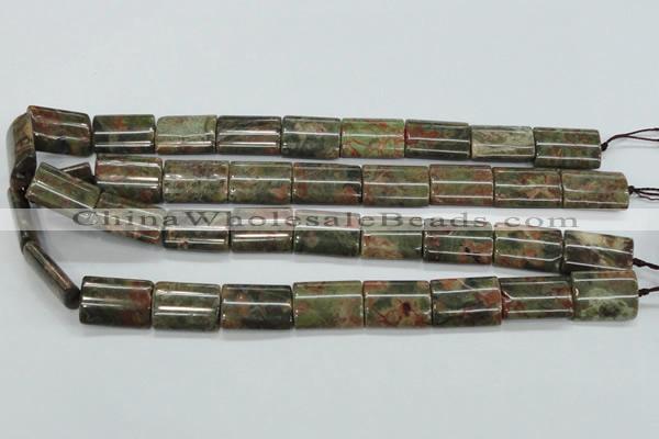 CUJ08 15.5 inches 15*20mm flat tube autumn jasper gemstone beads