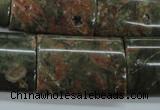 CUJ10 15.5 inches 22*30mm flat tube autumn jasper gemstone beads