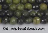 CUJ100 15.5 inches 4mm faceted round African green autumn jasper beads