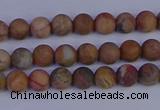 CVJ10 15.5 inches 4mm round matte venus jasper beads wholesale