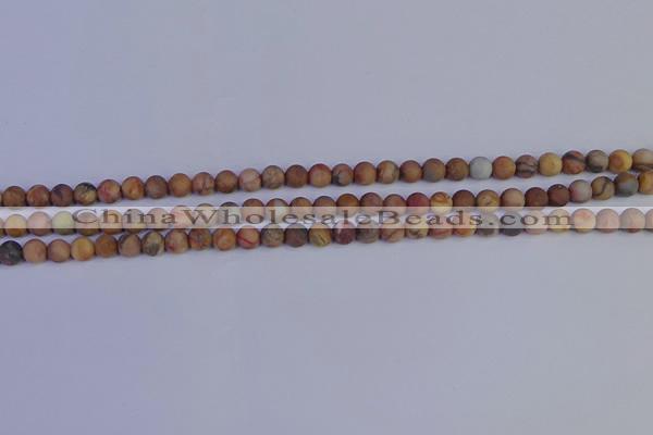 CVJ10 15.5 inches 4mm round matte venus jasper beads wholesale
