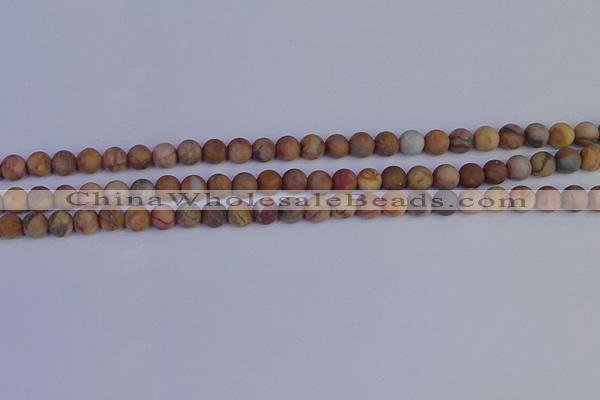 CVJ11 15.5 inches 6mm round matte venus jasper beads wholesale