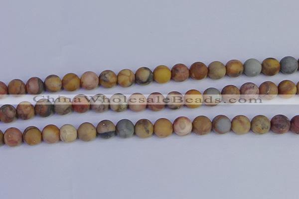 CVJ15 15.5 inches 12mm round matte venus jasper beads wholesale