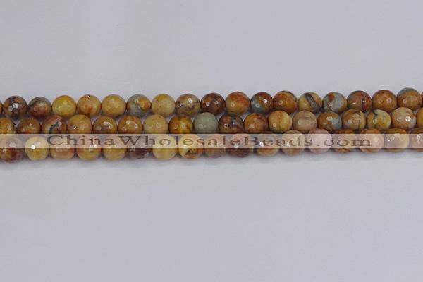 CVJ23 15.5 inches 8mm faceted round venus jasper beads wholesale