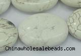 CWB02 15.5 inches 25*35mm oval natural white howlite gemstone beads