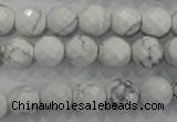 CWB213 15.5 inches 10mm faceted round natural white howlite beads