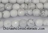 CWB231 15.5 inches 6mm faceted round white howlite beads