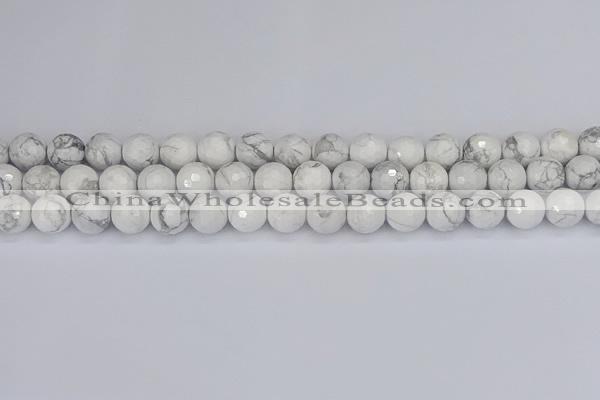 CWB232 15.5 inches 8mm faceted round white howlite beads