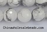 CWB234 15.5 inches 12mm faceted round white howlite beads