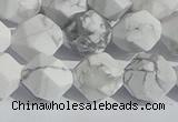 CWB246 15.5 inches 10mm faceted nuggets matte white howlite beads