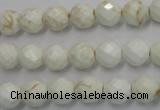 CWB302 15.5 inches 8mm faceted round howlite turquoise beads