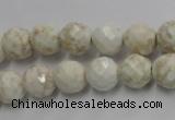 CWB303 15.5 inches 10mm faceted round howlite turquoise beads