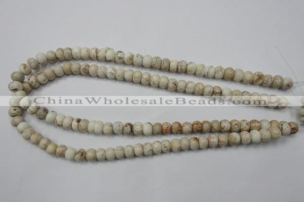 CWB321 15.5 inches 6*8mm rondelle howlite turquoise beads wholesale