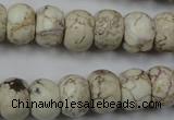 CWB323 15.5 inches 10*14mm rondelle howlite turquoise beads wholesale