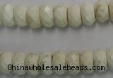 CWB327 15.5 inches 6*10mm faceted rondelle howlite turquoise beads