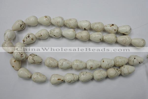 CWB333 15.5 inches 15*20mm teardrop howlite turquoise beads