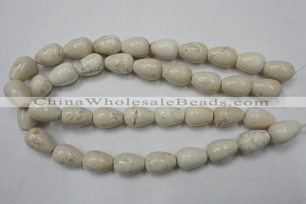CWB334 15.5 inches 15*22mm teardrop howlite turquoise beads