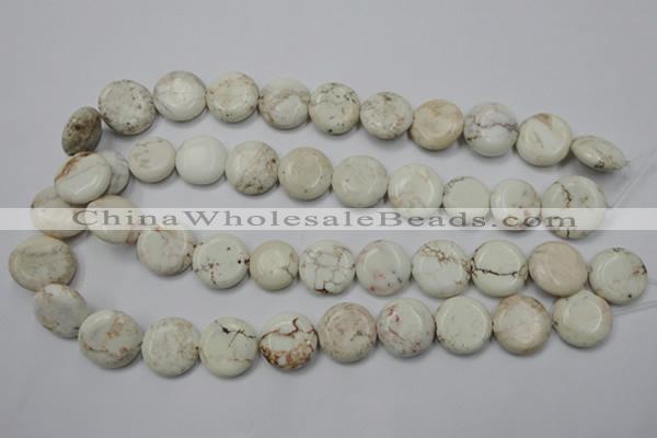 CWB345 15.5 inches 18mm flat round howlite turquoise beads