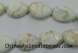 CWB363 15.5 inches 12*16mm flat teardrop howlite turquoise beads