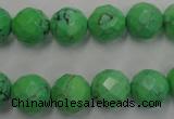 CWB393 15.5 inches 10mm faceted round howlite turquoise beads