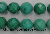 CWB404 15.5 inches 12mm faceted round howlite turquoise beads