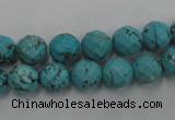 CWB422 15.5 inches 8mm faceted round howlite turquoise beads