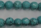 CWB423 15.5 inches 10mm faceted round howlite turquoise beads