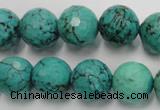 CWB426 15.5 inches 14mm faceted round howlite turquoise beads