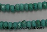 CWB442 15.5 inches 5*8mm faceted rondelle howlite turquoise beads