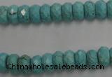 CWB443 15.5 inches 5*8mm faceted rondelle howlite turquoise beads