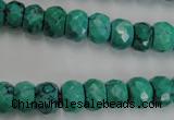 CWB446 15.5 inches 7*10mm faceted rondelle howlite turquoise beads