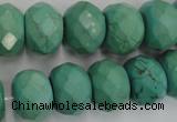 CWB456 15.5 inches 12*16mm faceted rondelle howlite turquoise beads