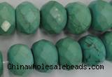 CWB456 15.5 inches 12*16mm faceted rondelle howlite turquoise beads