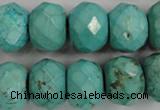 CWB459 15.5 inches 12*18mm faceted rondelle howlite turquoise beads