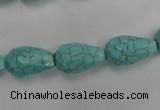 CWB471 15.5 inches 10*16mm faceted teardrop howlite turquoise beads