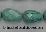 CWB475 15.5 inches 15*22mm faceted teardrop howlite turquoise beads