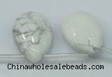 CWB54 20*30mm top-drilled teardrop natural white howlite gemstone beads
