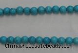 CWB552 15.5 inches 4mm round howlite turquoise beads wholesale