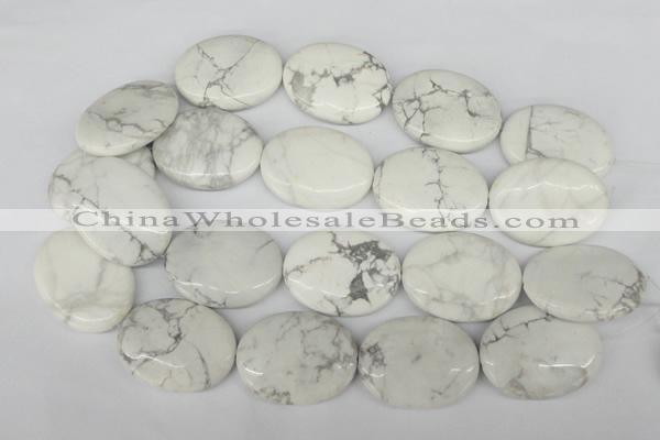 CWB60 15.5 inches 30*40mm oval natural white howlite beads wholesale