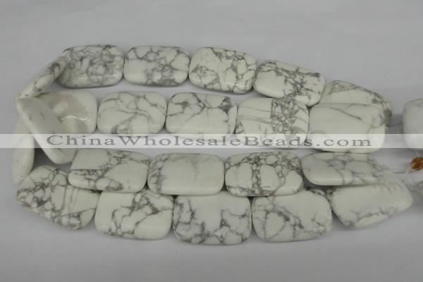 CWB61 15.5 inches 25*35mm rectangle natural white howlite beads