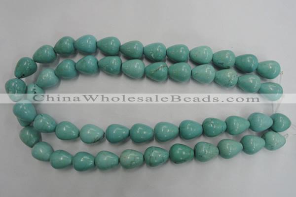 CWB677 15.5 inches 13*16mm teardrop howlite turquoise beads wholesale