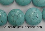 CWB710 15.5 inches 20mm flat round howlite turquoise beads