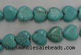 CWB714 15.5 inches 10*10mm heart howlite turquoise beads wholesale