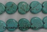 CWB716 15.5 inches 14*14mm heart howlite turquoise beads wholesale