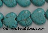 CWB718 15.5 inches 18*18mm heart howlite turquoise beads wholesale