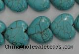 CWB718 15.5 inches 18*18mm heart howlite turquoise beads wholesale