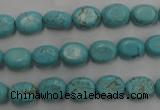 CWB730 15.5 inches 6*10mm oval howlite turquoise beads wholesale