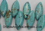 CWB755 Top-drilled 10*24mm marquise howlite turquoise beads wholesale