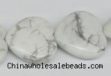 CWB76 15.5 inches 30*30mm heart natural white howlite beads