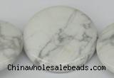 CWB78 15.5 inches 40mm flat round natural white howlite beads